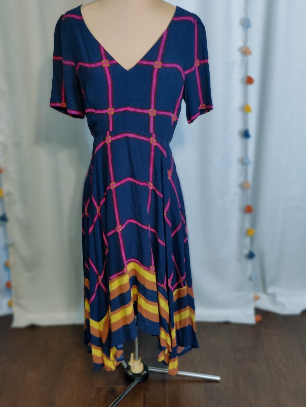 HD in Paris Anthropologie Geometric Zig Zag hemline Midi Dress 4